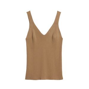 Banana Republic Ribbed Sweater Tank V Neck Top Camel Small